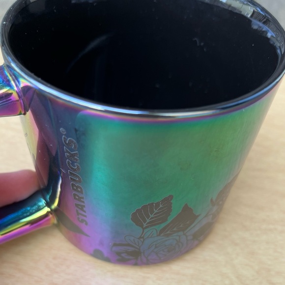 Starbucks 2020 Fall Black Iridescent Ceramic Rose 14 OZ Mug - Picture 14 of 16